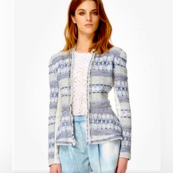 Rebecca Taylor Tweed Peplum Blazer Jacket - Picture 3 of 17